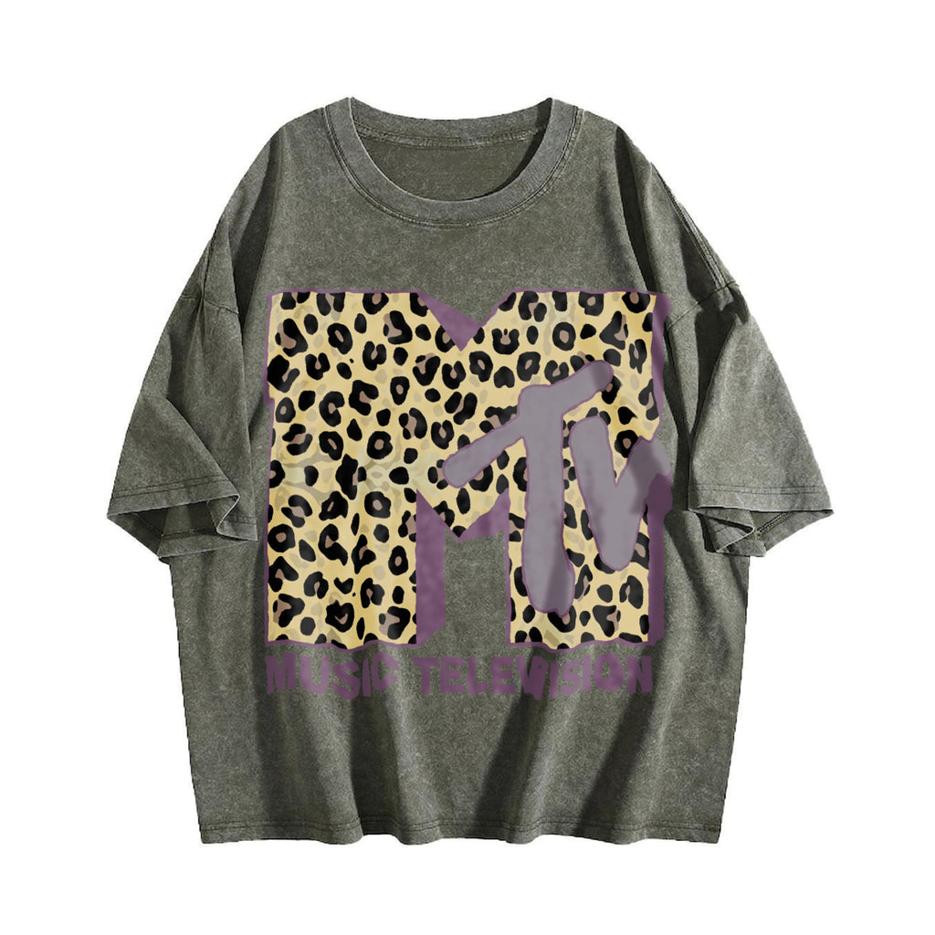 Mtv Classic Leopard Bold Logo Vintage Washed T-Shirt product image 4