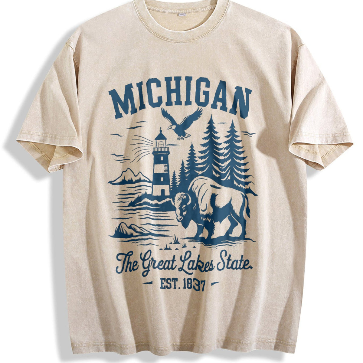 Michigan The Great Lakes State Vintage Washed T-Shirt product image 1