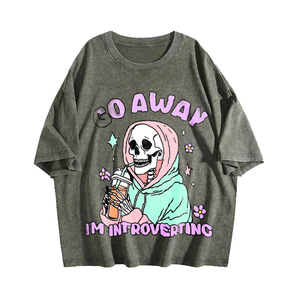 Introvert Vibes For Weekend Warriors Vintage Washed T-Shirt product image 4