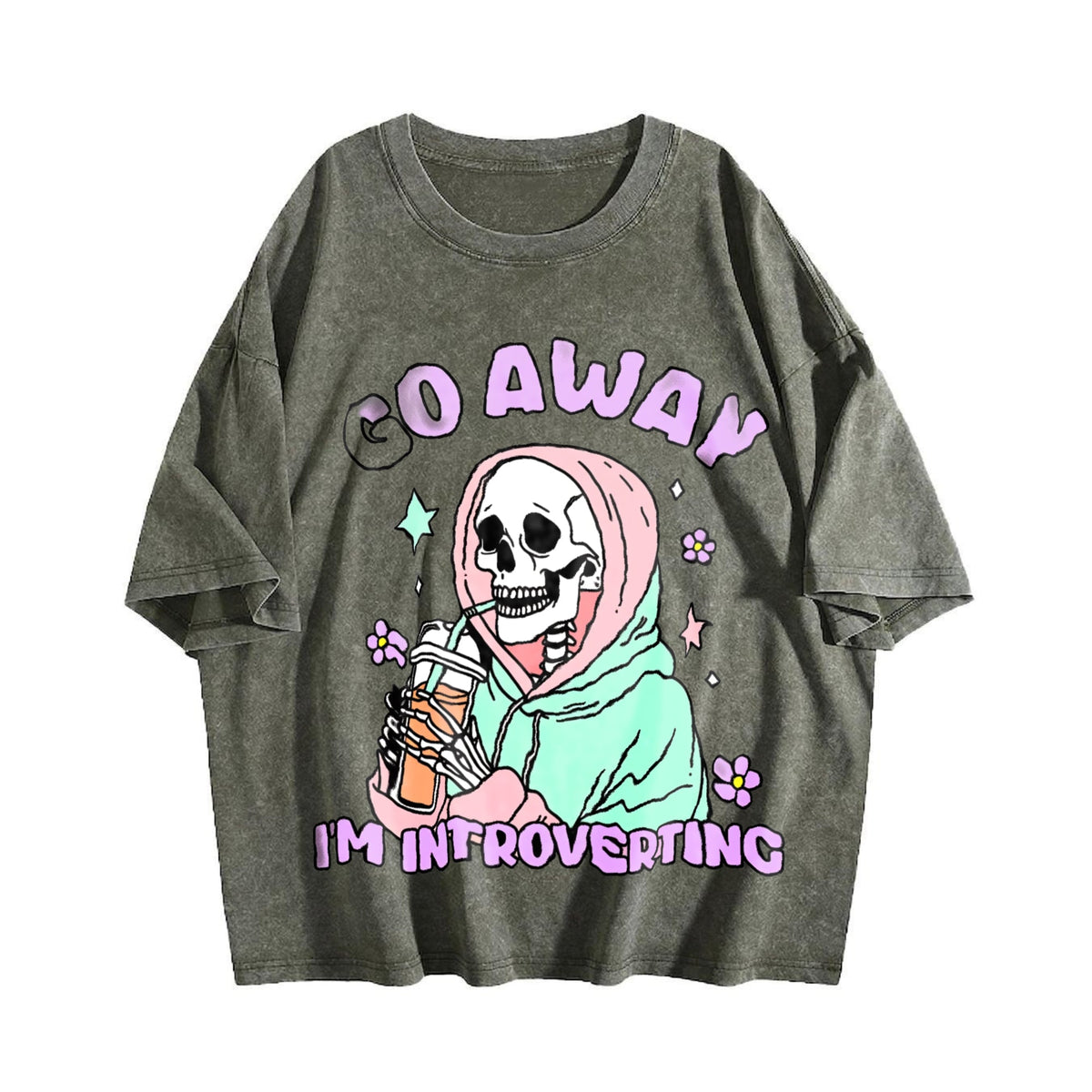 Introvert Vibes For Weekend Warriors Vintage Washed T-Shirt product image 4