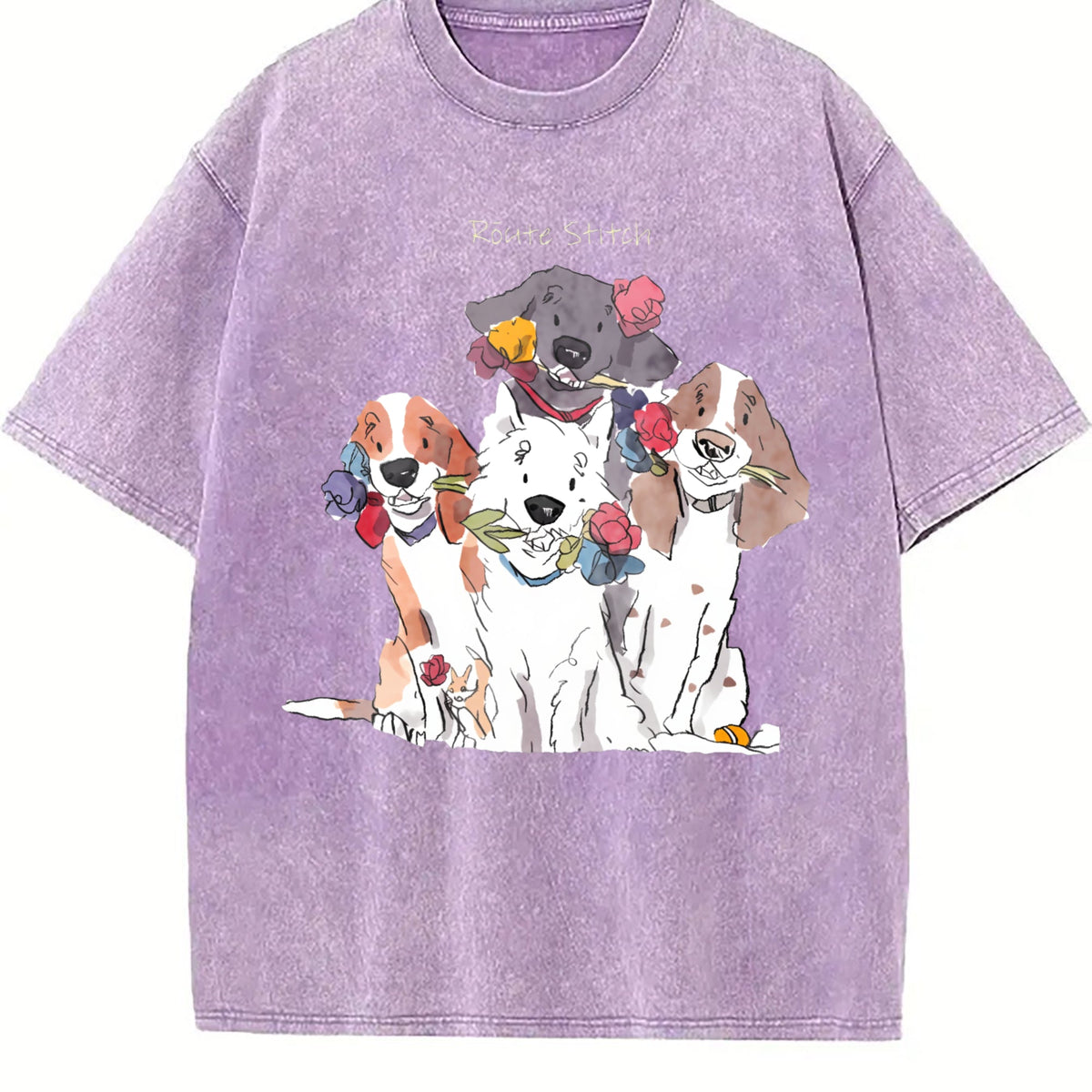 Floral Dog Vintage Washed T-Shirt product image 6