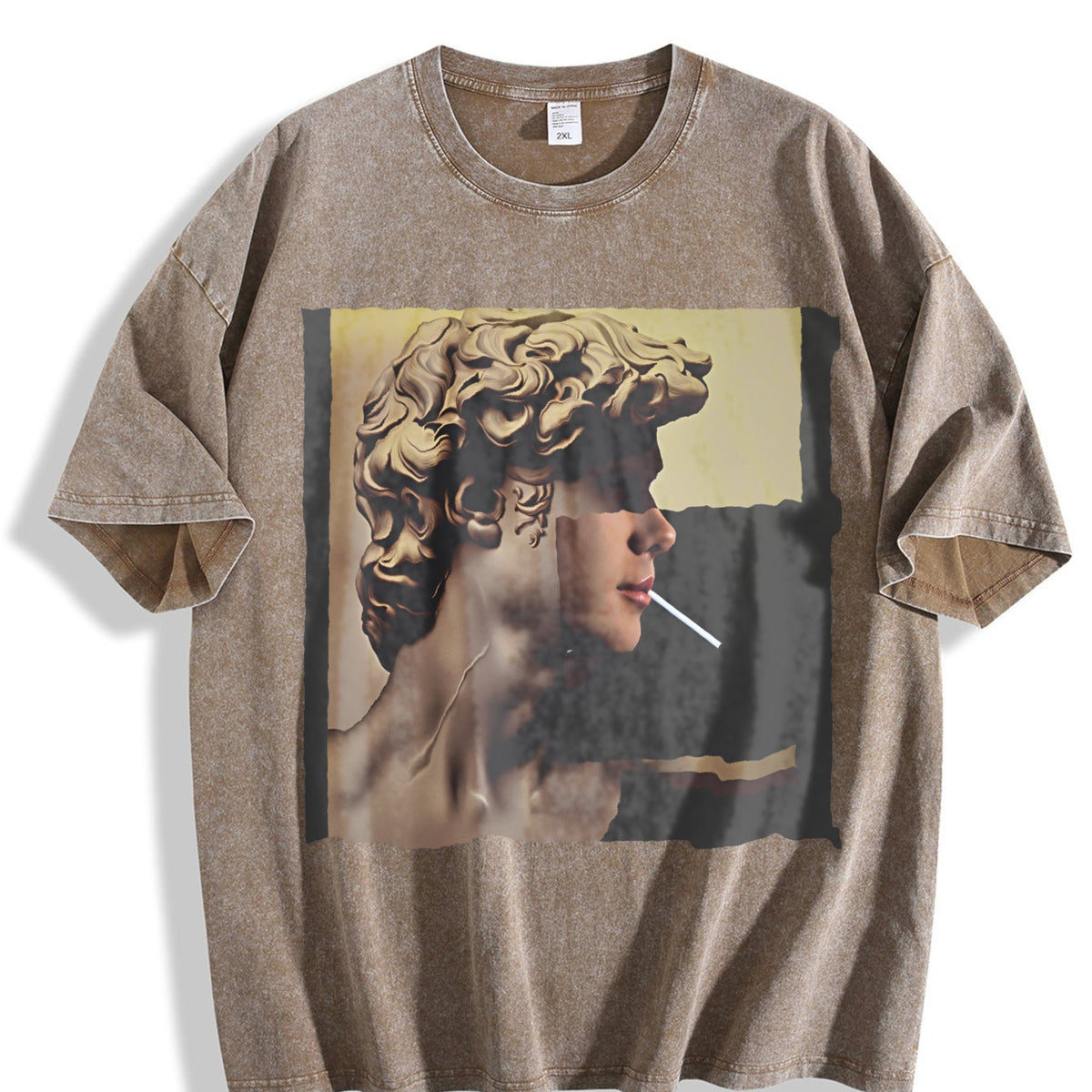 Classical Statue Portrait Collage Vintage Washed T-Shirt product image 3
