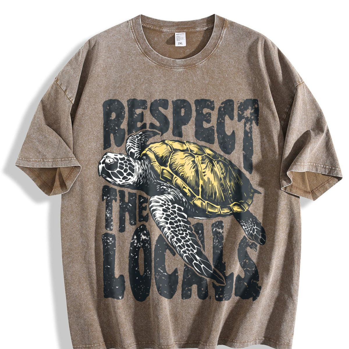Respect The Locals Sea Turtle 90s Vintage Washed T-Shirt product image 3