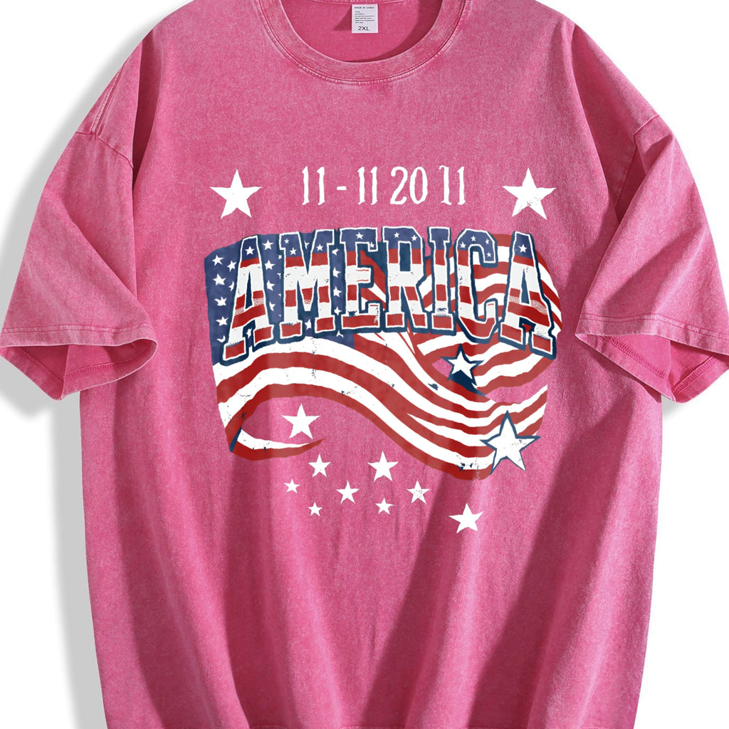 Patriotic 11-11 America Flag 100 Boxy Y2K Aesthetic Vintage product image 7
