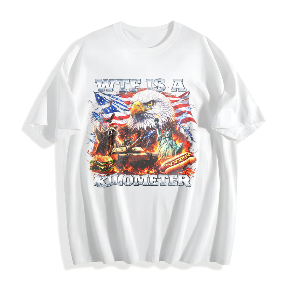WTF Is A Kilometer Funny Patriotic USA Eagle American Meme product image 2