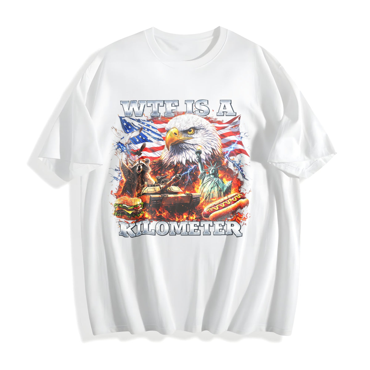 WTF Is A Kilometer Funny Patriotic USA Eagle American Meme product image 2
