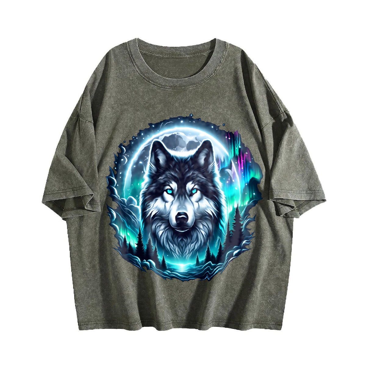 Wolf At The Moon Vintage Washed T-Shirt product image 4