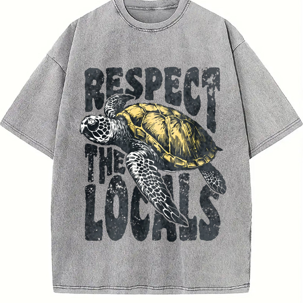 Respect The Locals Sea Turtle 90s Vintage Washed T-Shirt product image 5