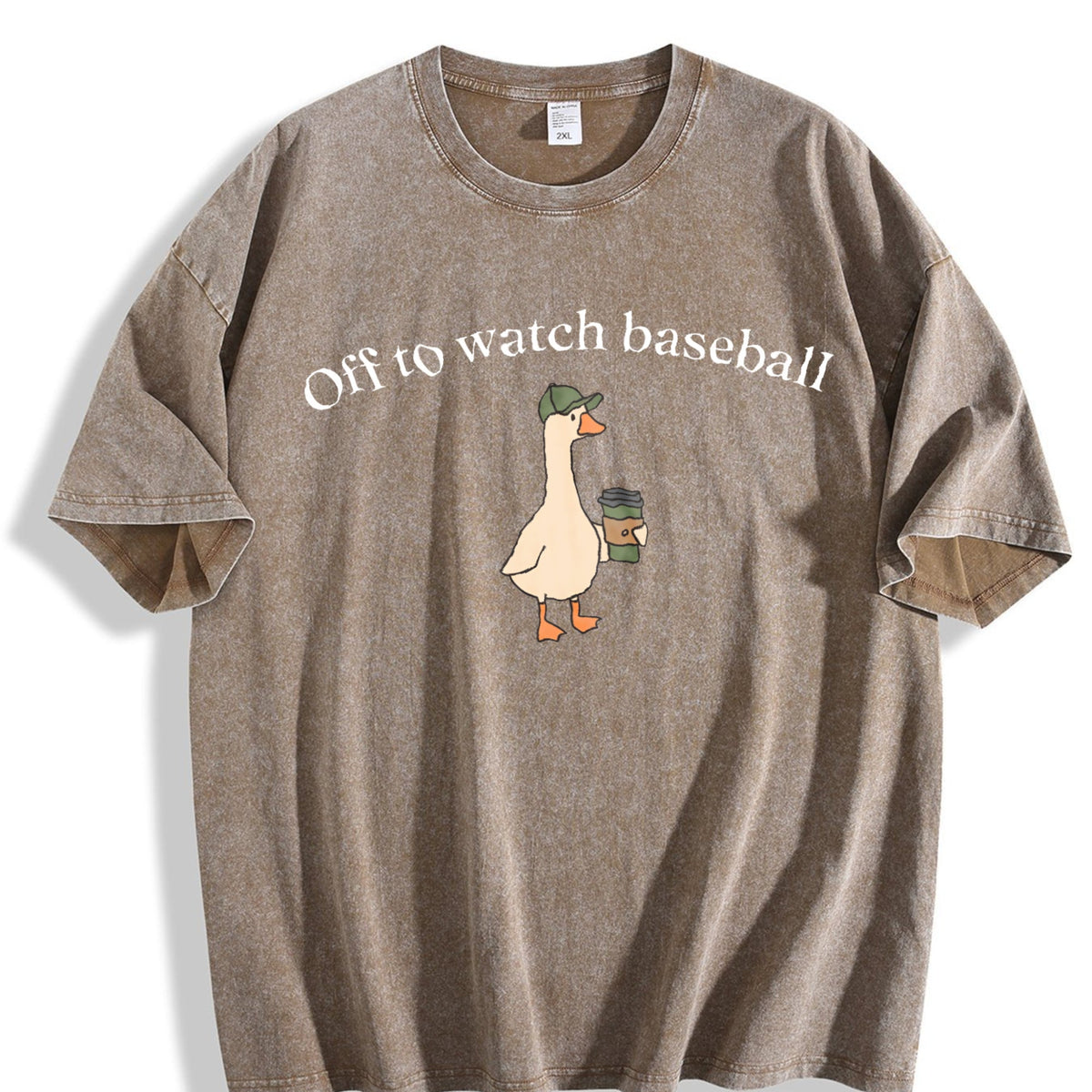 Funny Baseball Mom Goose Vintage Washed T-Shirt product image 3