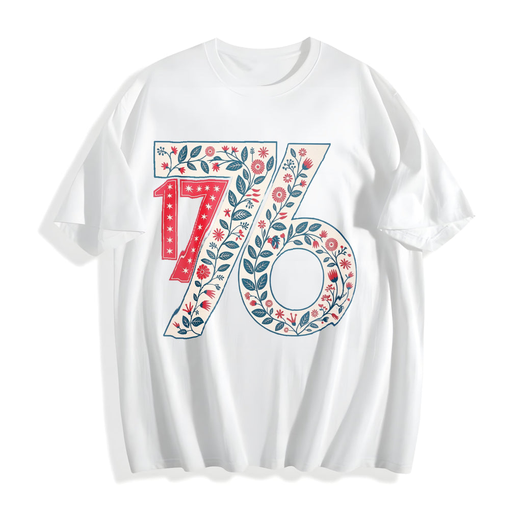 Floral 1776 USA Independence Cotton T-Shirt product image 2