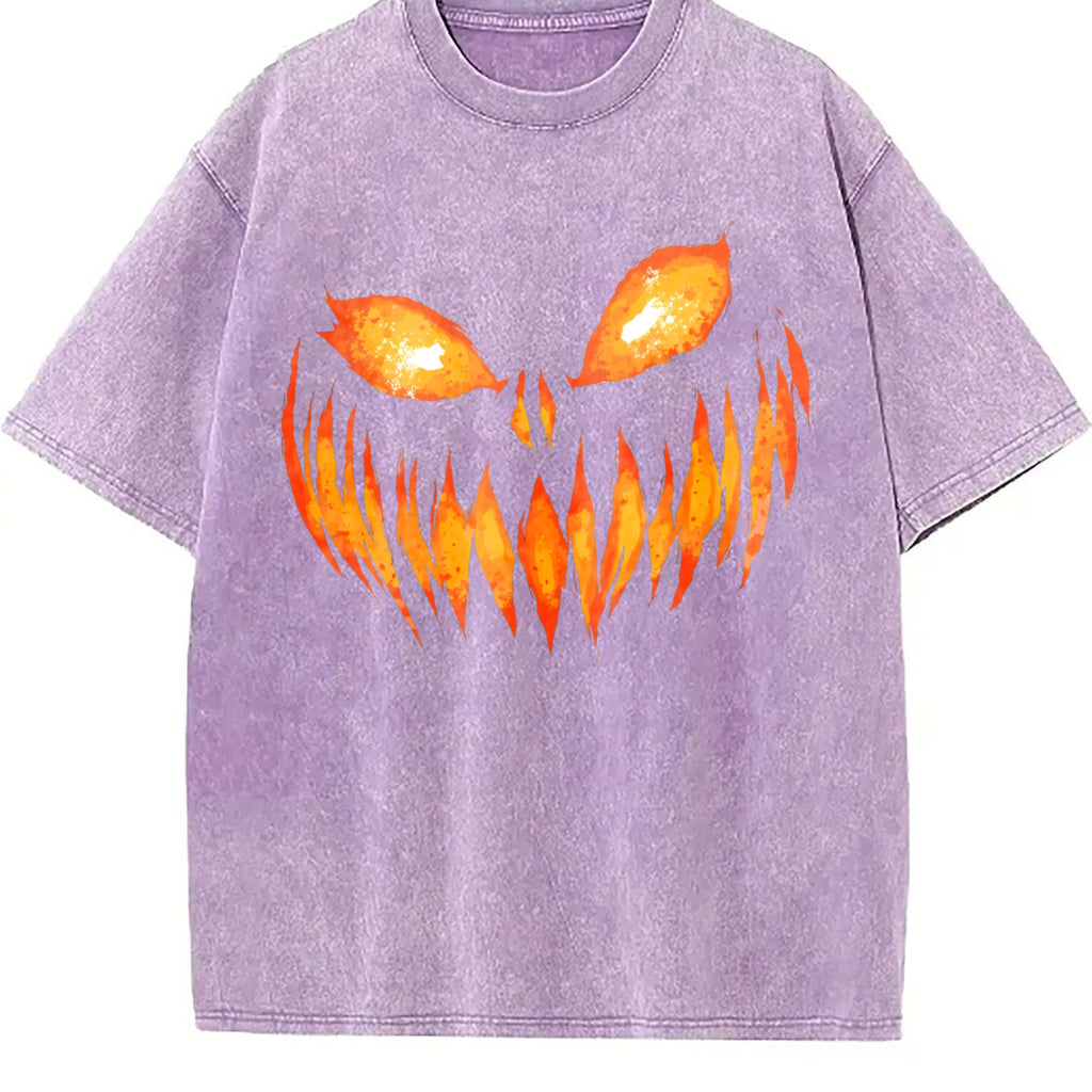 Funny Horror Pumpkin 90s Vintage Washed T-Shirt product image 6