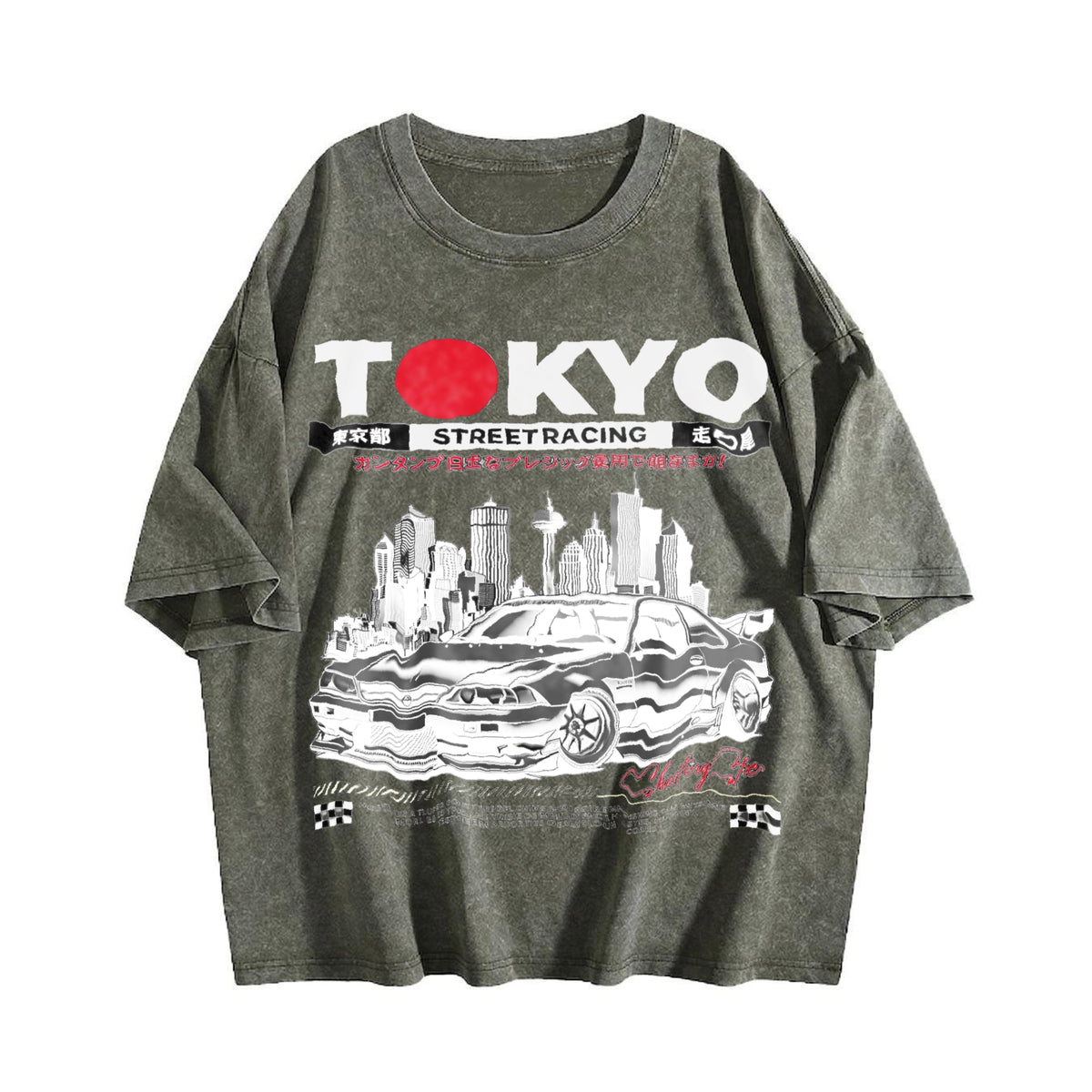 Tokyo Racing Car Vintage Washed T-Shirt product image 4