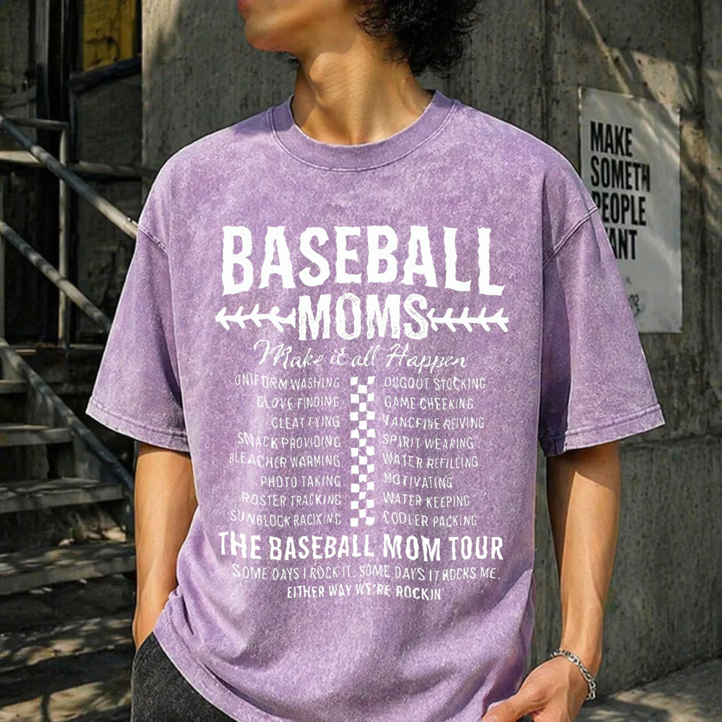Funny Baseball Mom Vintage Washed T-Shirt product image 13