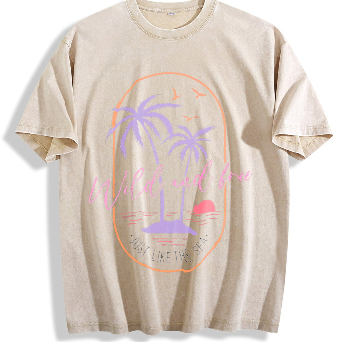 Surf Tropical Beach Sunset Palm Tree And Vintage Washed product image 1