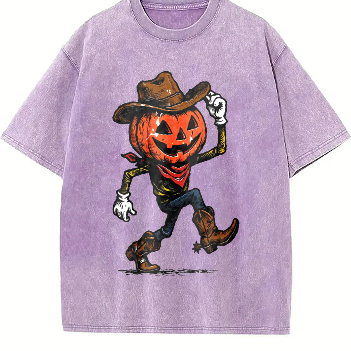Pumpkin Cowboy Vintage Washed T-Shirt product image 6