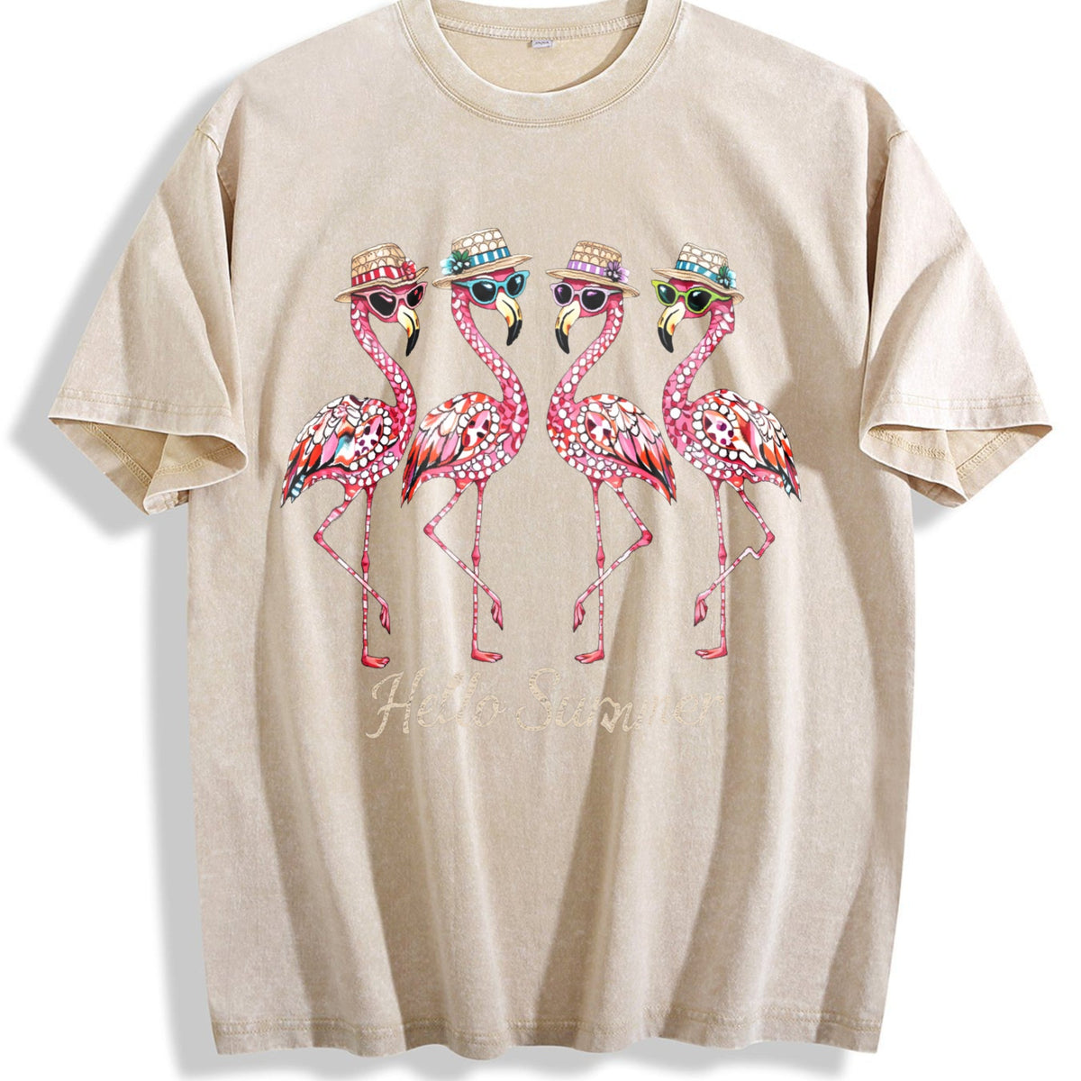 Flamingo Summer Vintage Washed T-Shirt product image 1