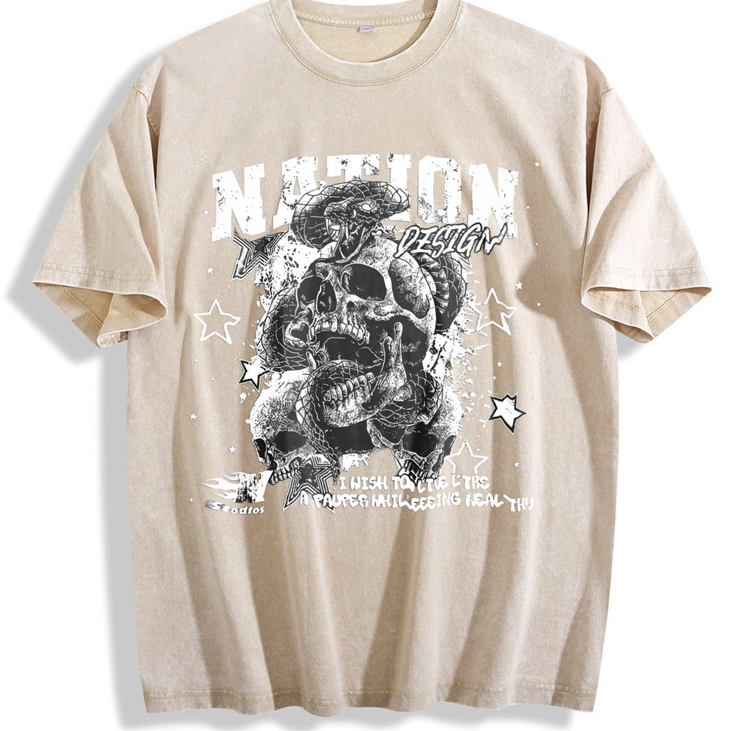 Nation Snake Skull Vintage Washed T-Shirt product image 1