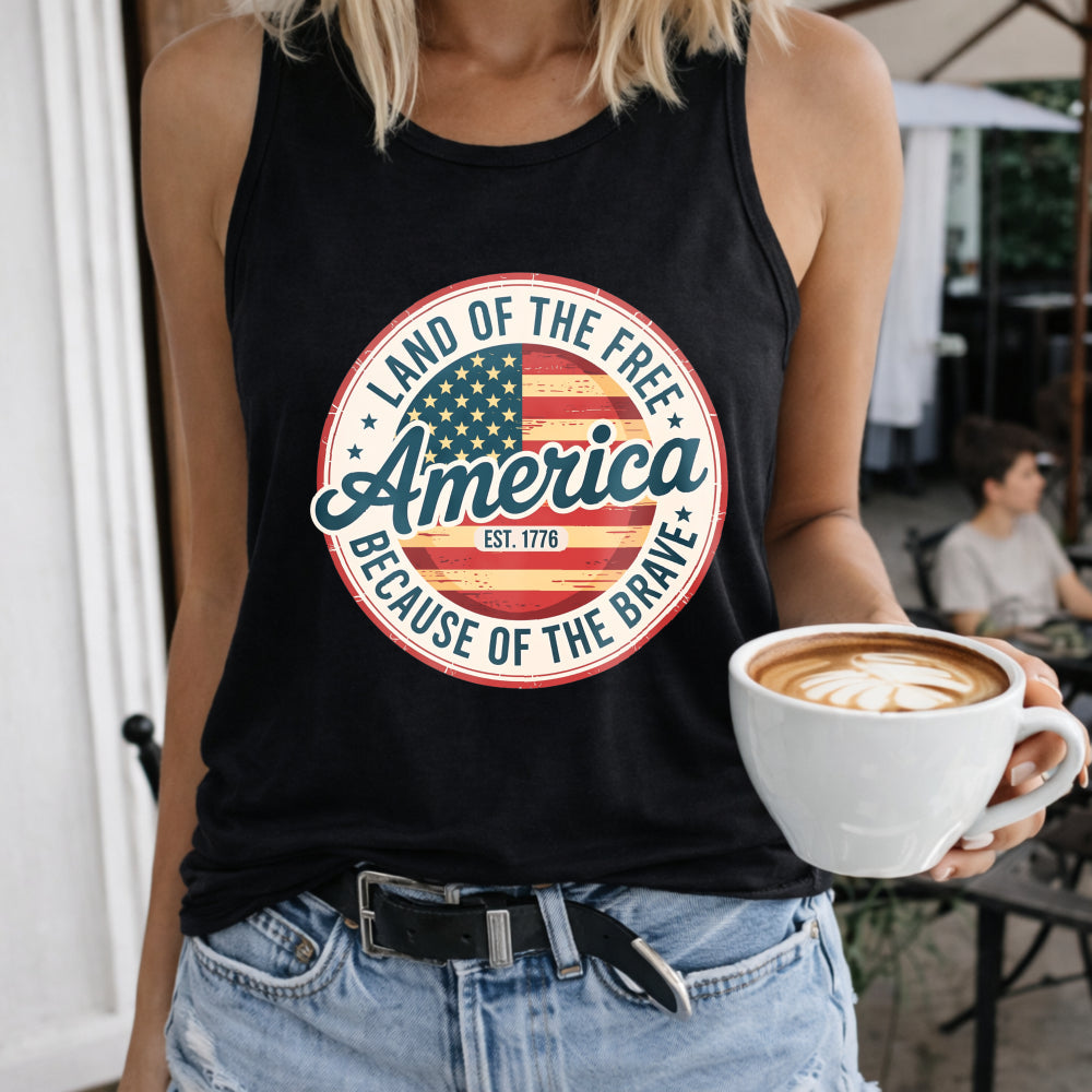 America Land Of The Free Because Of The Brave Women's Tank Top