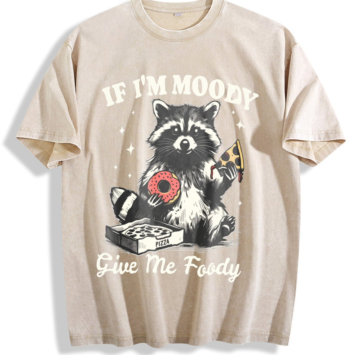 Raccoon If I'm Moody Give Me Foody Vintage Washed T-Shirt product image 1