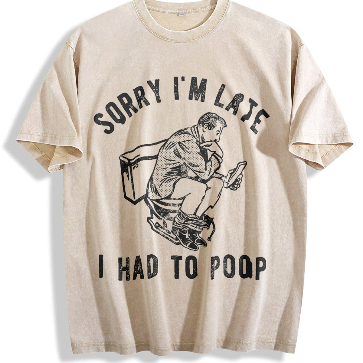 Sorry Im Late I Had To Poop Funny Saying Toilet Pooping product image 1