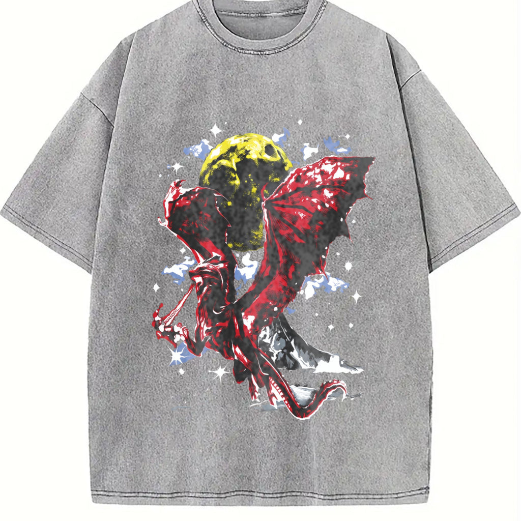 Fantasy Dragon Y2K Vintage Washed T-Shirt product image 5