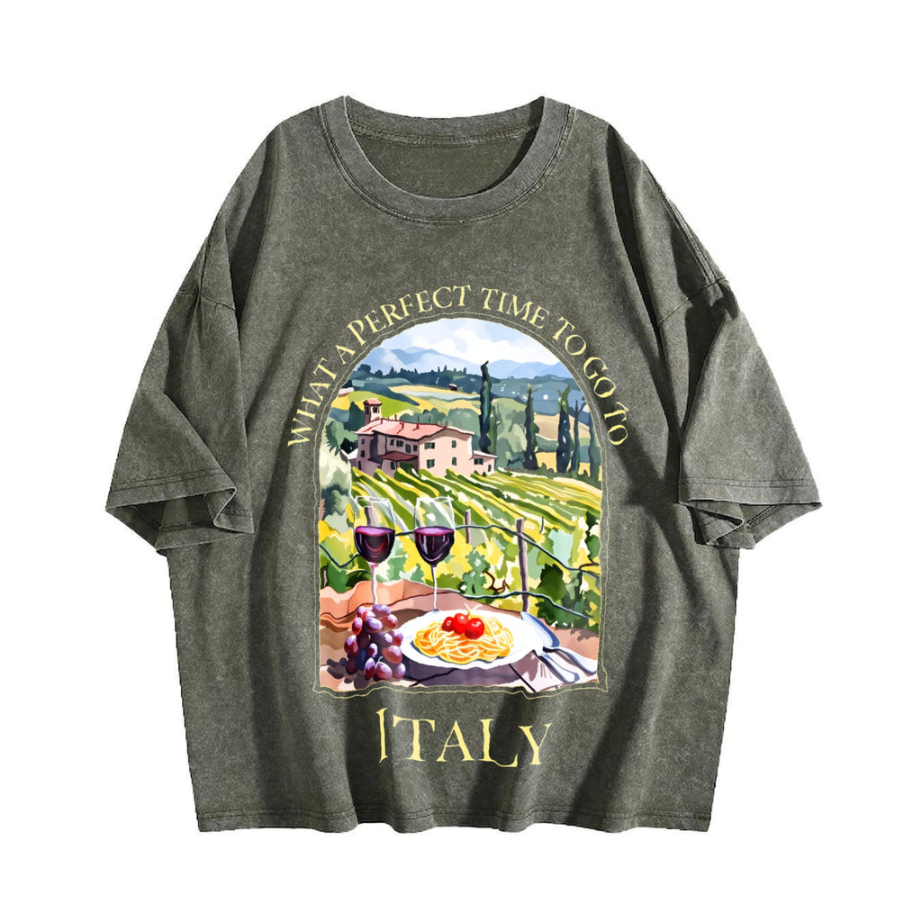 What A Perfect Time To Go To Italy Vintage Washed T-Shirt product image 4