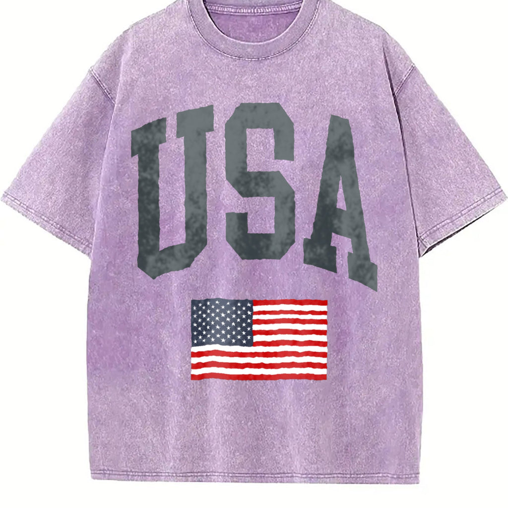 USA Flag - With Faded Aesthetic Vintage Washed T-Shirt product image 6