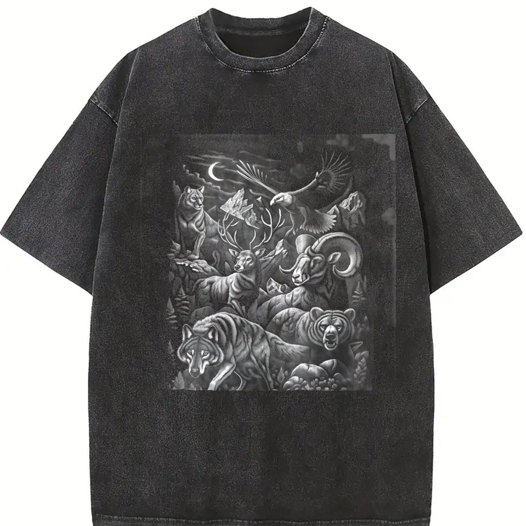 Wildlife Animals 90s Vintage Washed T-Shirt product image 2