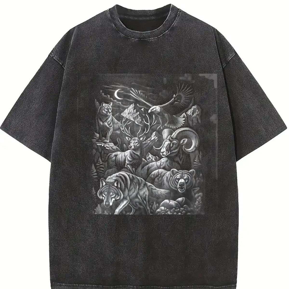 Wildlife Animals 90s Vintage Washed T-Shirt product image 2