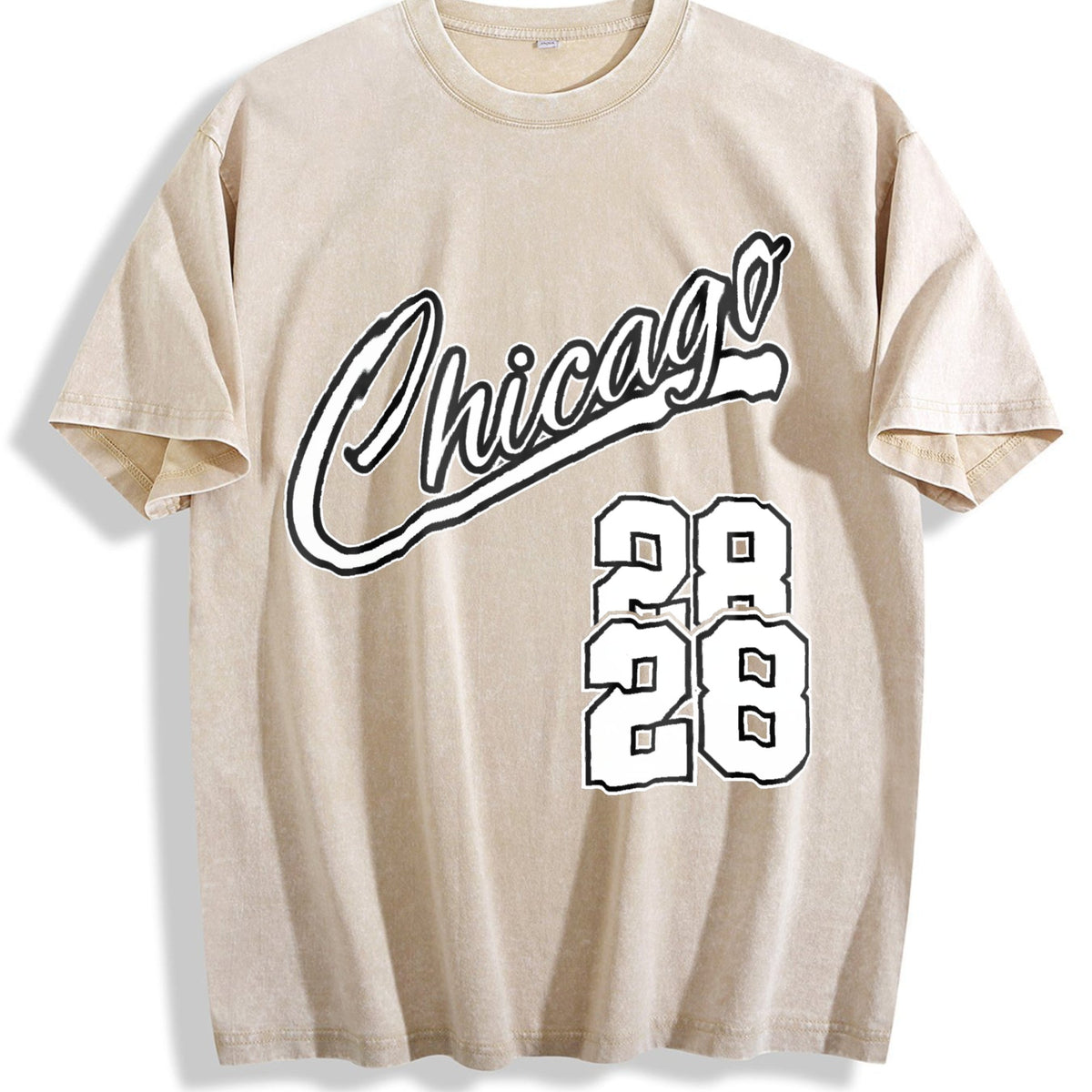Letter & Figure And Shorts Set Vintage Washed T-Shirt product image 1