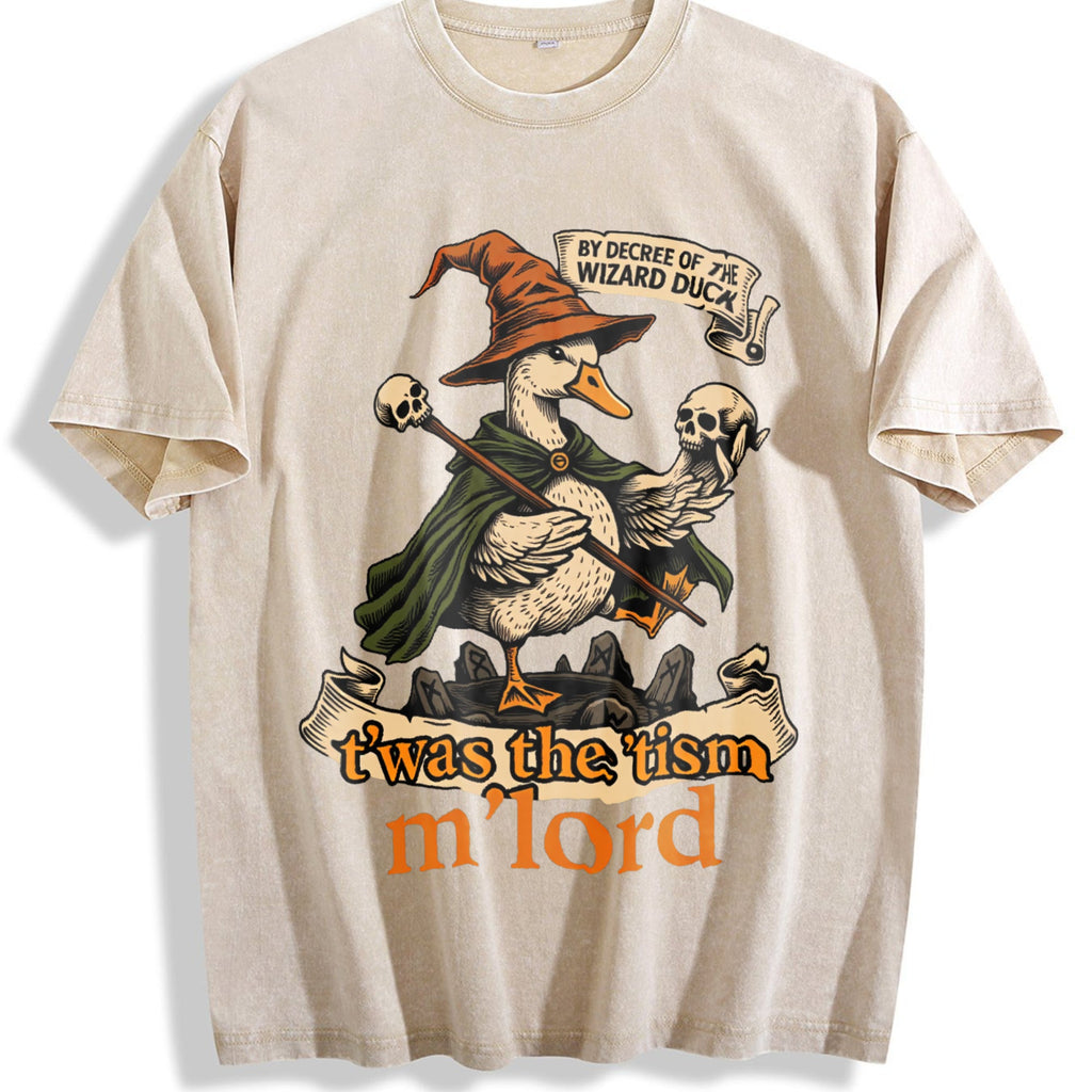 Wizard Duck Boxy Y2K Aesthetic Summer Vibes Vintage Washed product image 1
