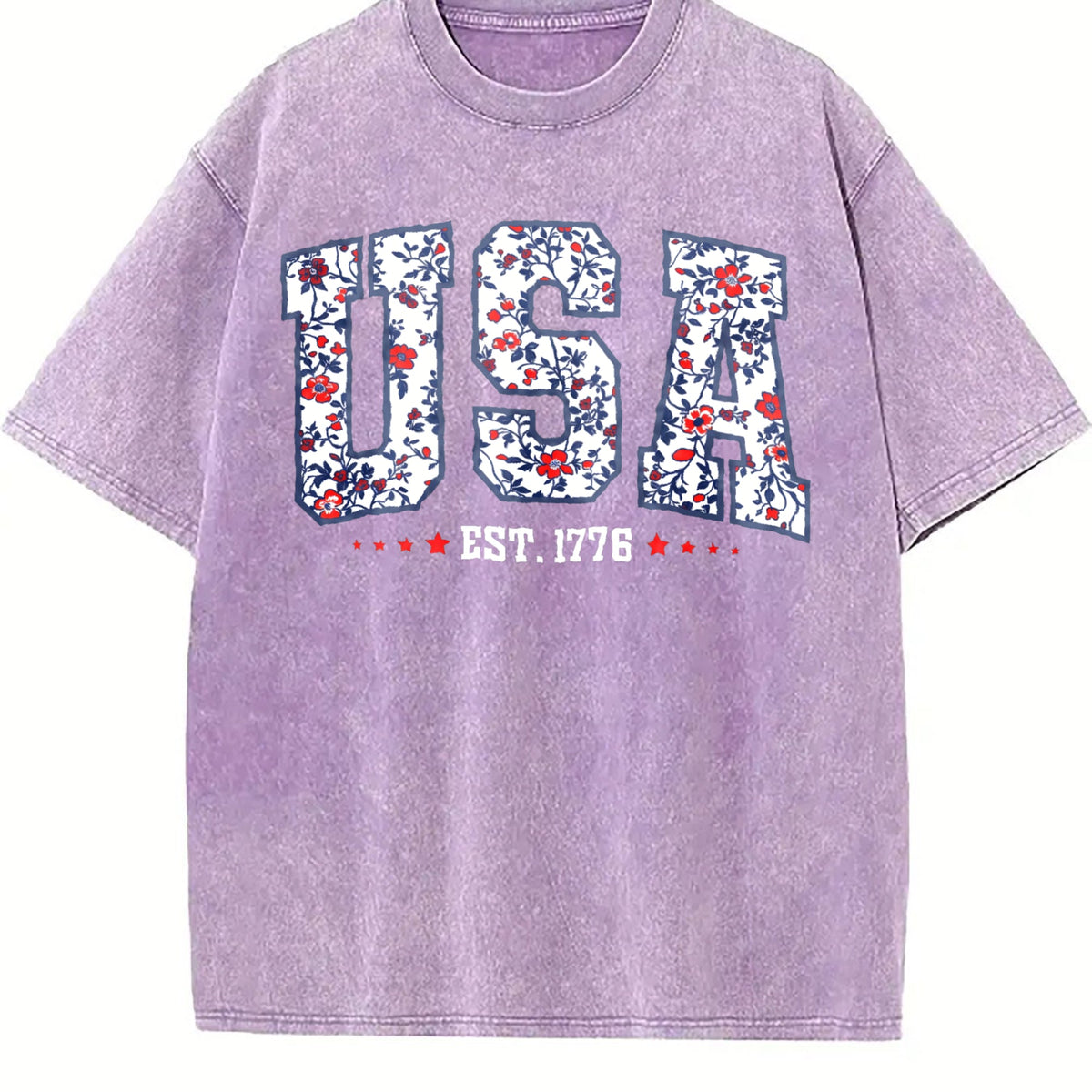 Floral USA Vintage Washed T-Shirt product image 6