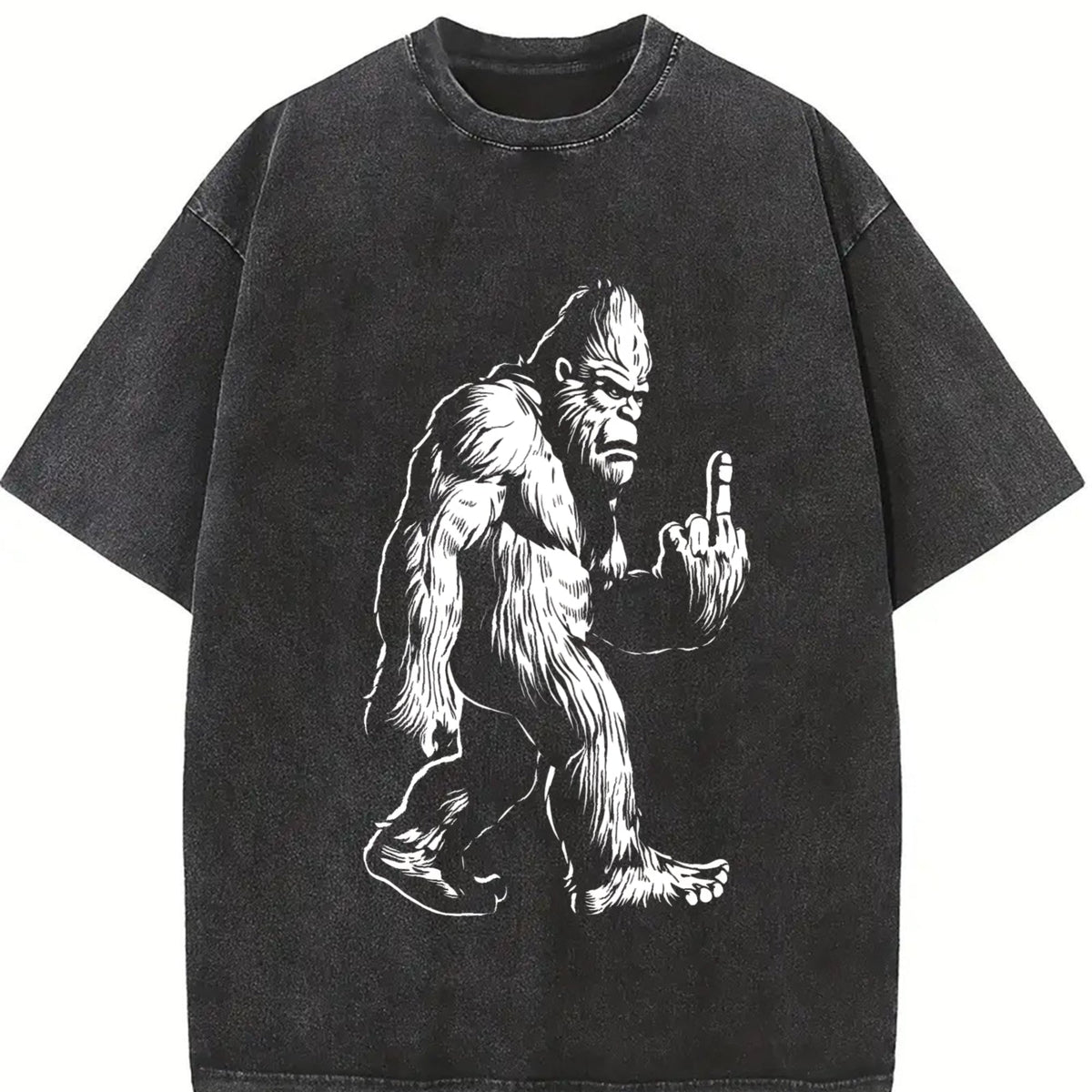 Bigfoot Middle Finger 90s Vintage Washed T-Shirt product image 2