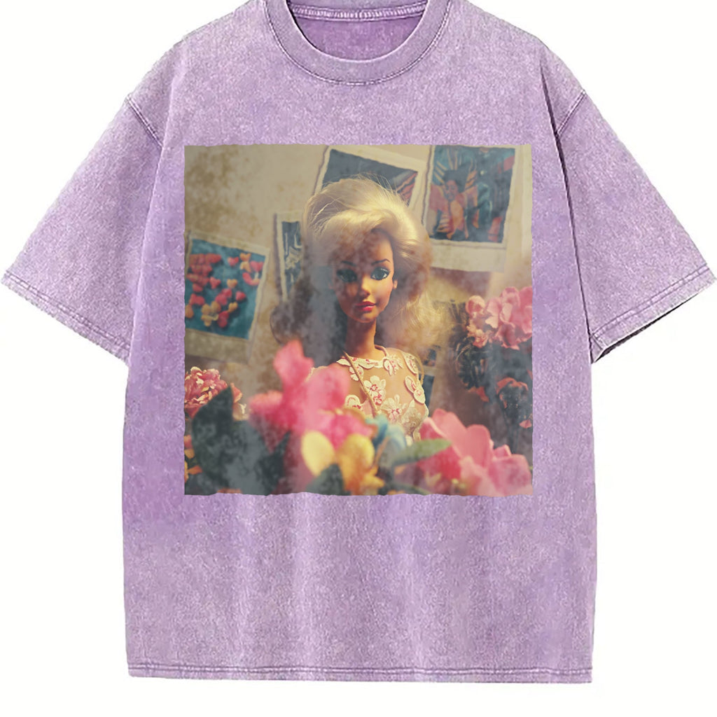 Doll with a Bouquet of Flowers Vintage Washed T-Shirt product image 6