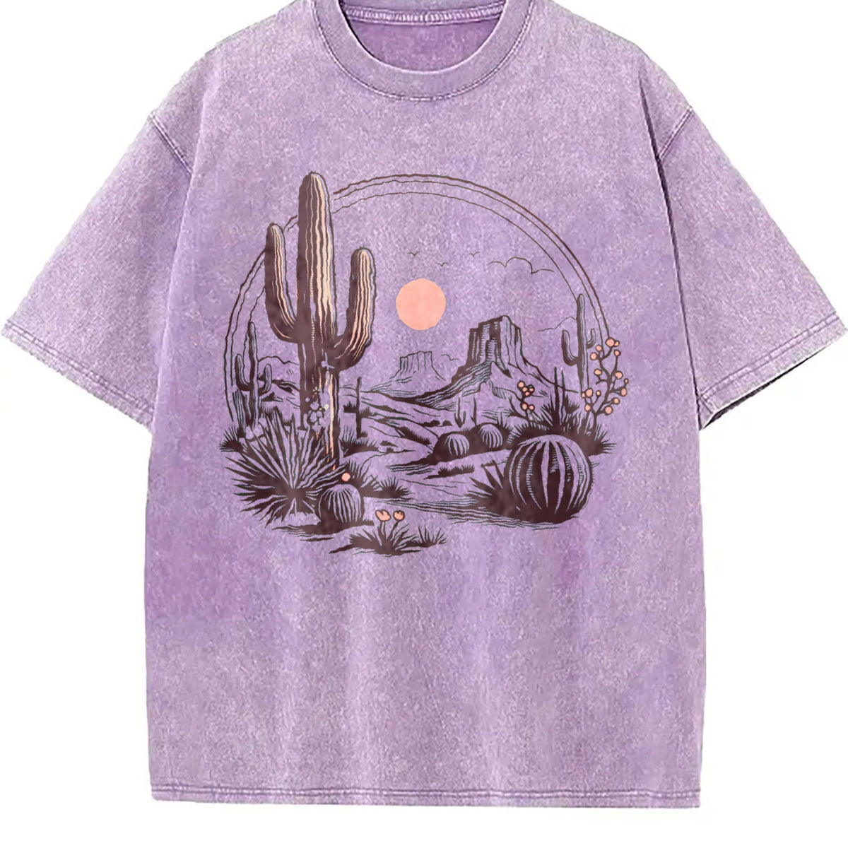 Desert Landscape Cactus Vintage Washed T-Shirt product image 6