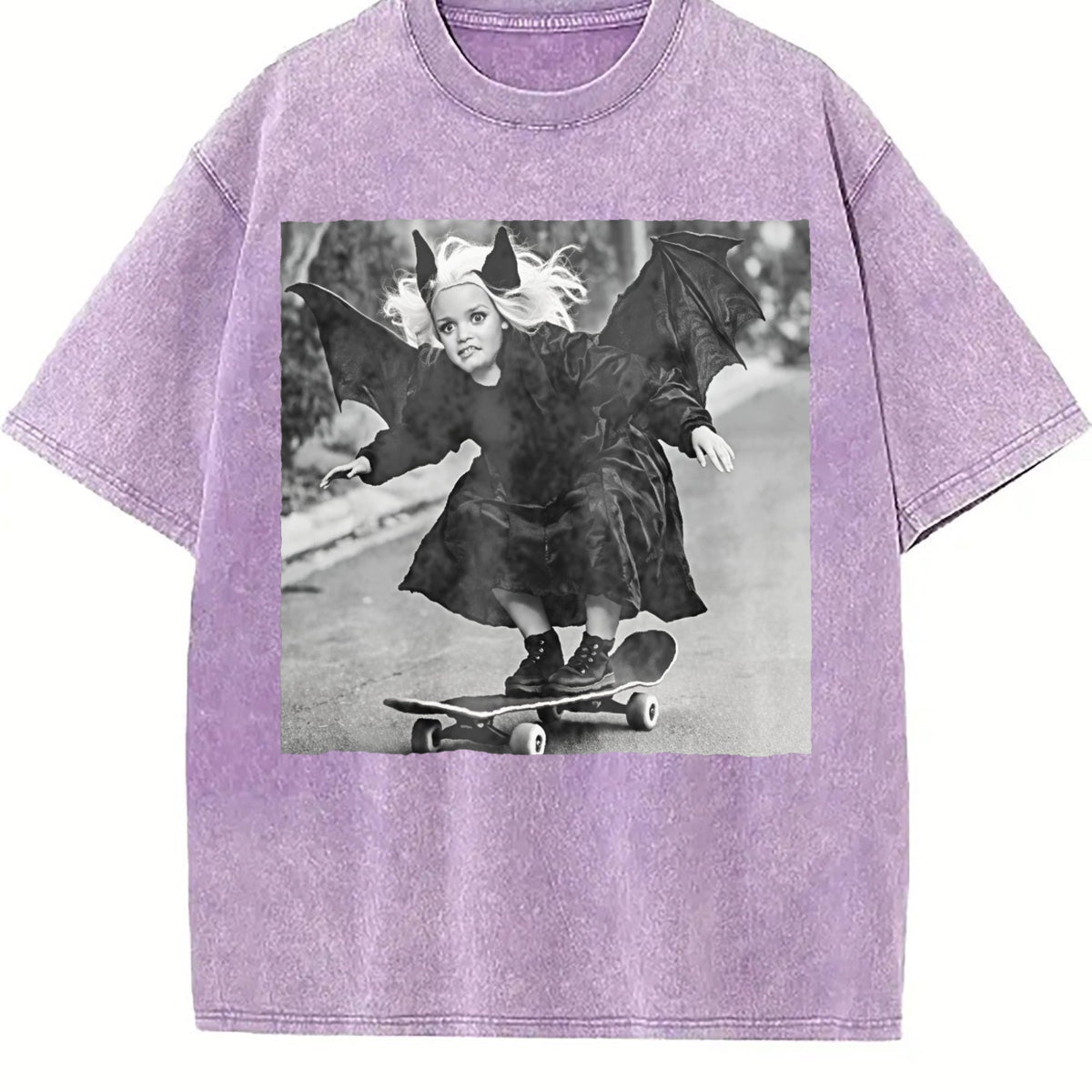 Gothic Doll Skateboarder Vintage Washed T-Shirt product image 6