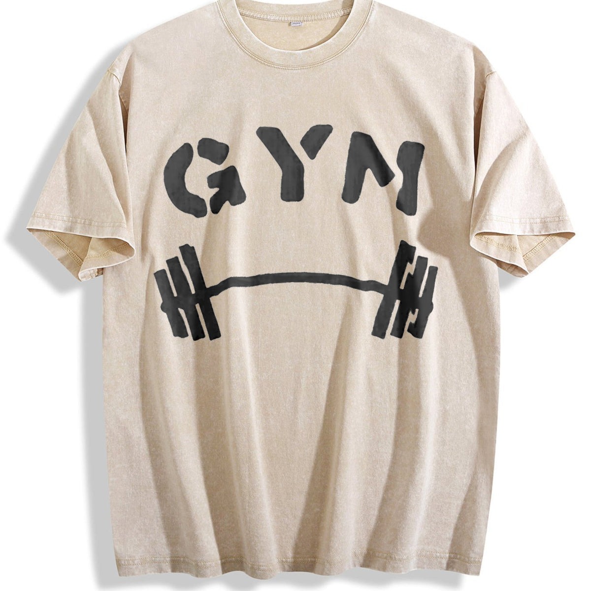 Vibrant Red Gym With Dumbbell Vintage Washed T-Shirt product image 1