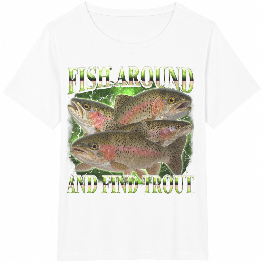 Fish Around And Find Trout Funny Cotton T-Shirt product image 2