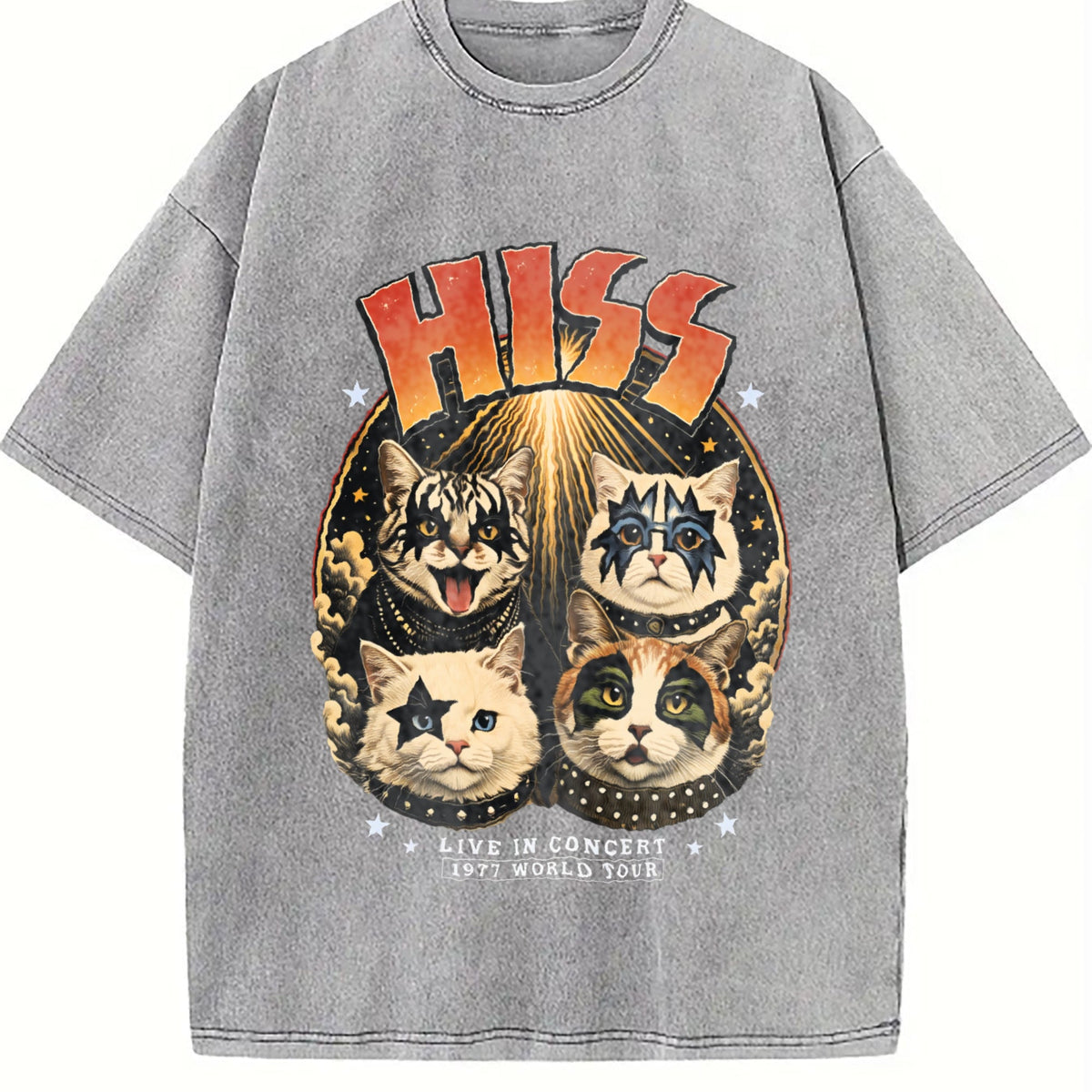 Hiss Cat Band Vintage Washed T-Shirt product image 5