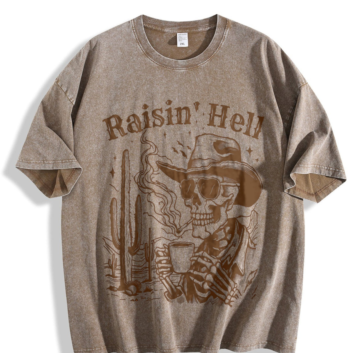 Skeleton Raisin' 90s Vintage Washed T-Shirt product image 3