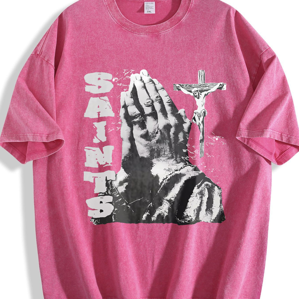 Saints Praying Hands Vintage Washed T-Shirt product image 7