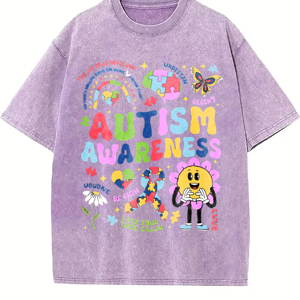 Autism Awareness Vintage Washed T-Shirt product image 6