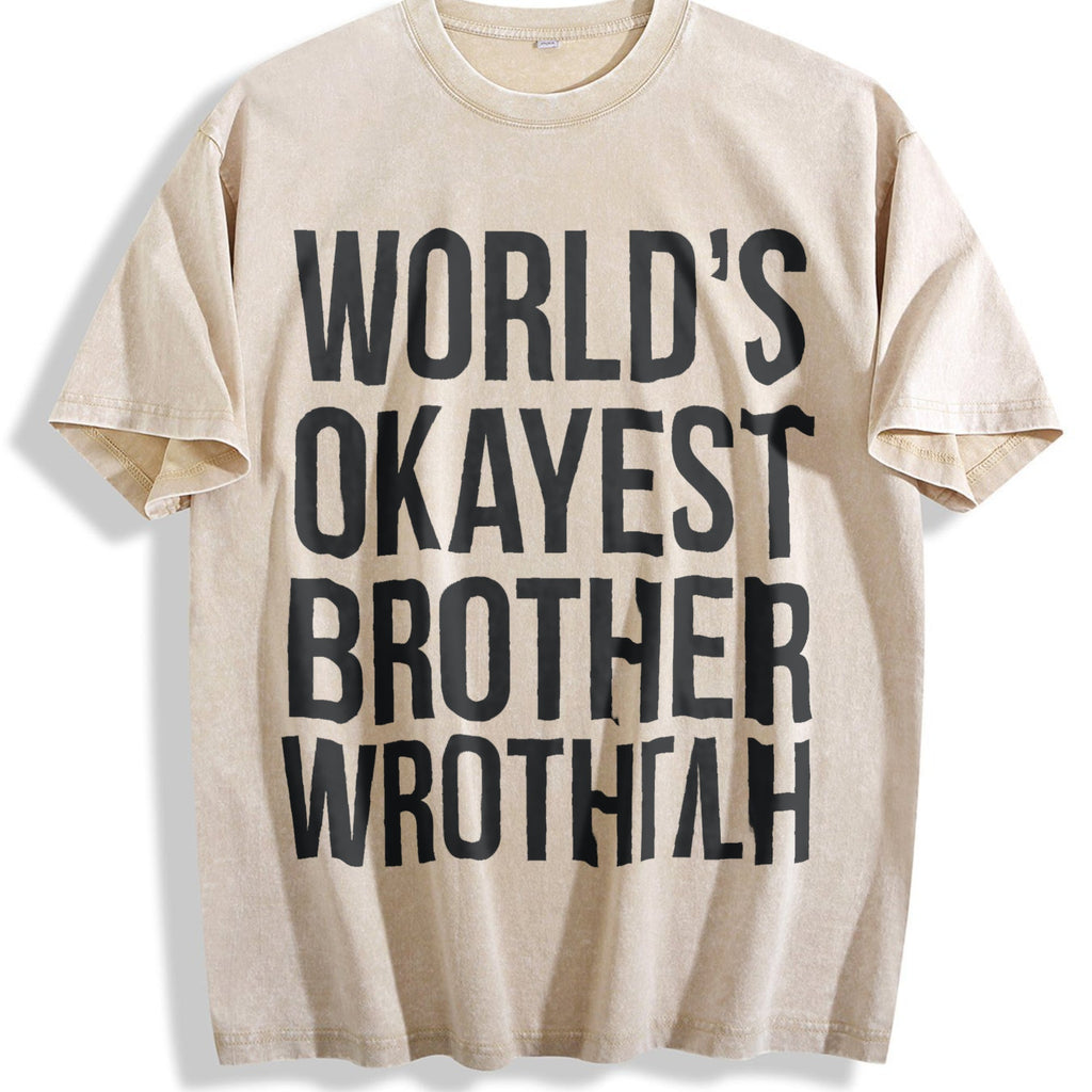 Worlds Okayest Brother Funny Big Sister Idea Vintage Washed product image 1