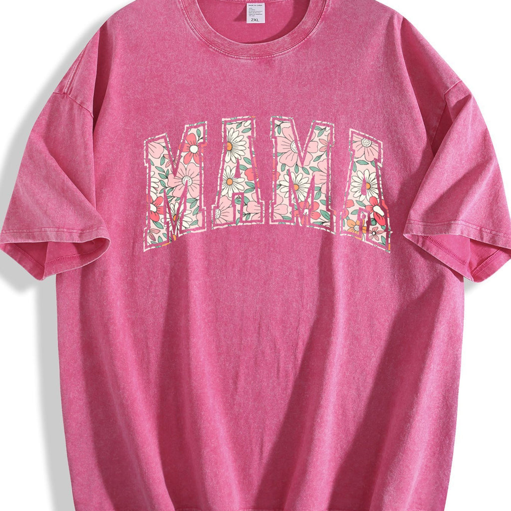 Boho Floral Mama Vintage Washed T-Shirt product image 7
