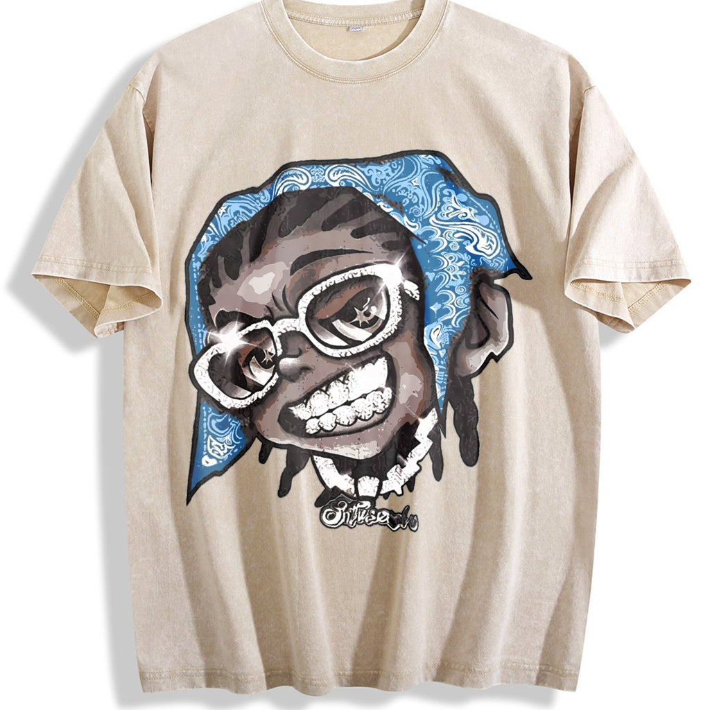 Hip Hop Cartoon Character Vintage Washed T-Shirt product image 1