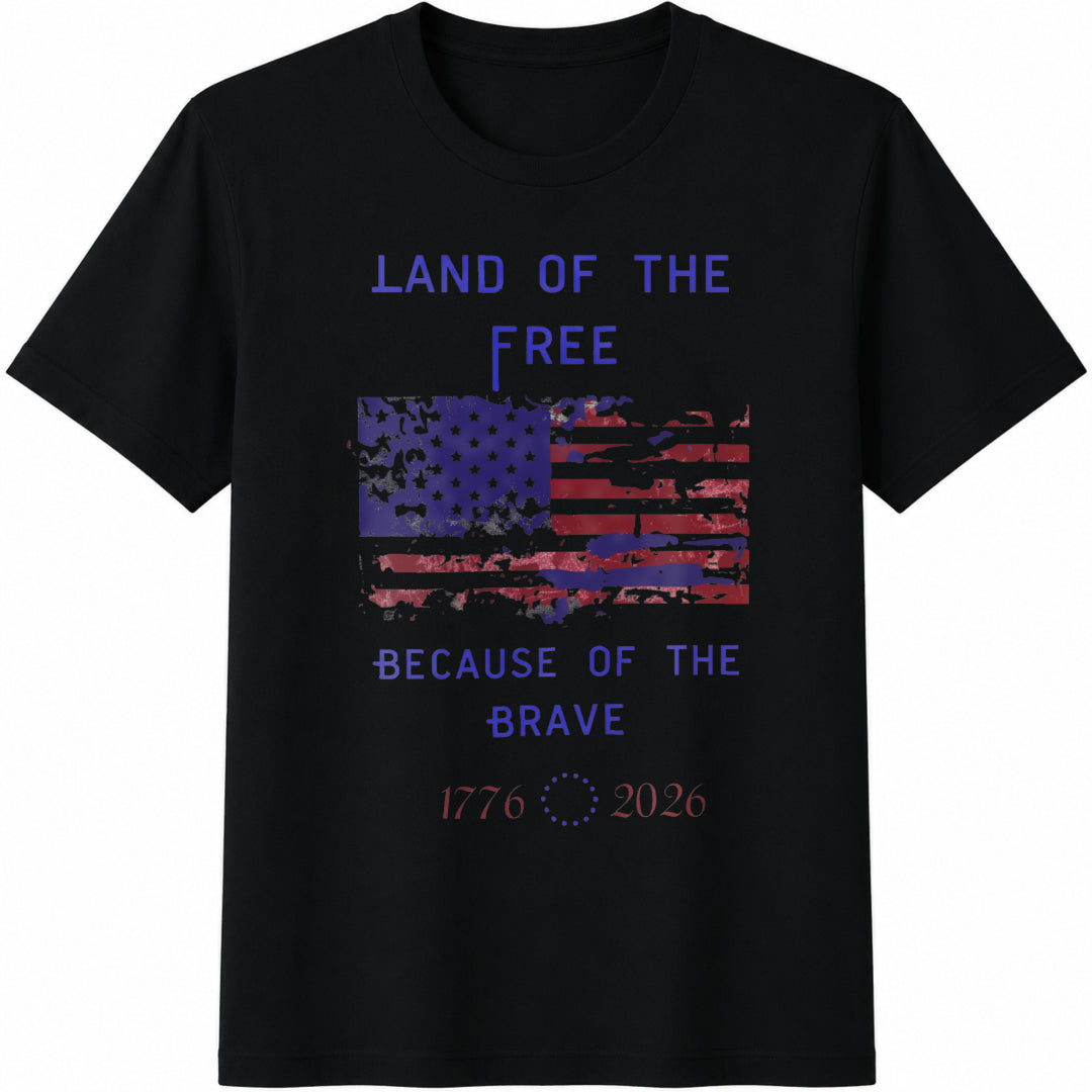 Land Of The Free Because Of Brave Cotton T-Shirt product image 1