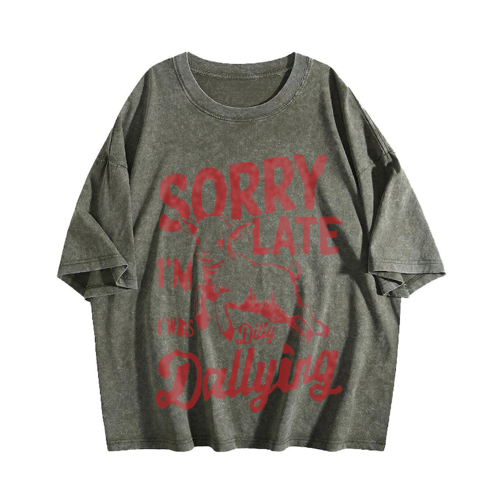 Sorry I'm Late I Was Dilly Dallying 90s Vintage Washed product image 4