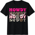 Western Howdy Cowgirl Leopard Bull Skull - Black With Pink product image 1