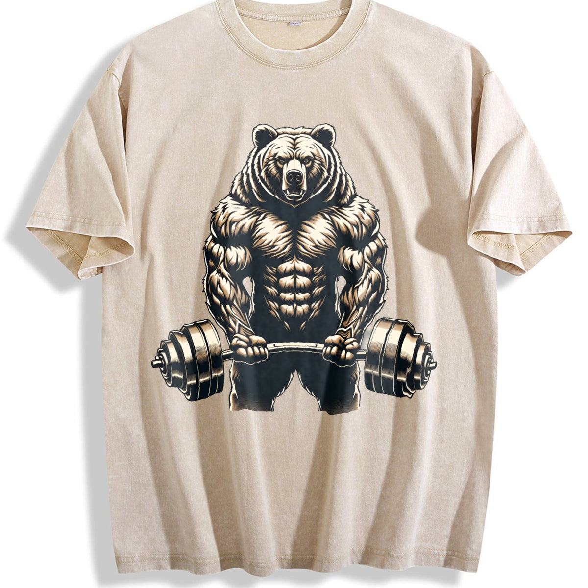 Bear Powerlifting Weightlifting Gym Workout Vintage Washed product image 1