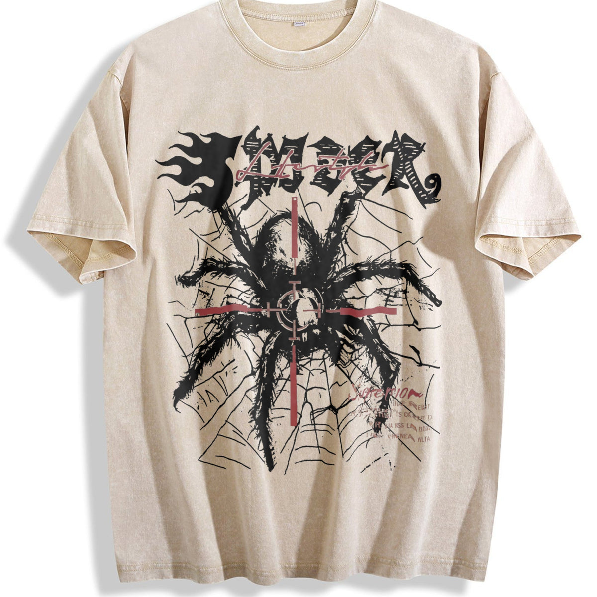2 Piece Gothic Spider Cross & Shorts Set Vintage Washed product image 1
